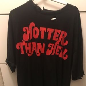 Distressed Oversized Black T shirt